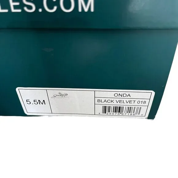 Aerosoles | Onda Black Velvet Crystals Chunky Sandals Size 5.5 NIB - Picture 3 of 7